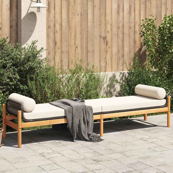 vidaXL Garden Bench Black and Cream