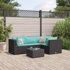 vidaXL Patio Lounge Set Black, Water blue