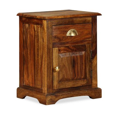 vidaXL Bedside Cabinet 15.7"x11.8"x19.7" Solid Sheesham Wood