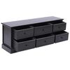 vidaXL TV Cabinet Black Solid paulownia wood, Solid poplar wood, MDF