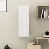 vidaXL TV Cabinet High Gloss White Engineered Wood Wall Mounted