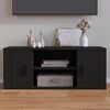 vidaXL TV Cabinet Black Engineered wood Medium TV Cabinet Rectangular