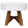 vidaXL Coffee Table White and brown Steel and solid reclaimed wood
