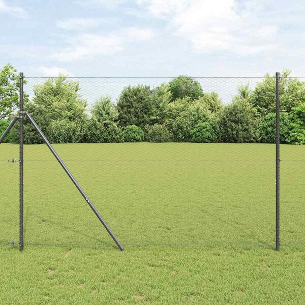 vidaXL Hexagon Fence Gray 5.2‘ x 328.1‘ Steel