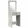 vidaXL Dressing Table Grey 19.69 x 16.14 x 53.15 in Engineered Wood