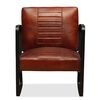 vidaXL Lounge Chair Brown Goat Leather, Steel Standard Industrial