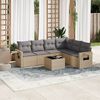 vidaXL Garden Sofa Set Beige, Light Grey Poly Rattan, Powder-Coated Steel