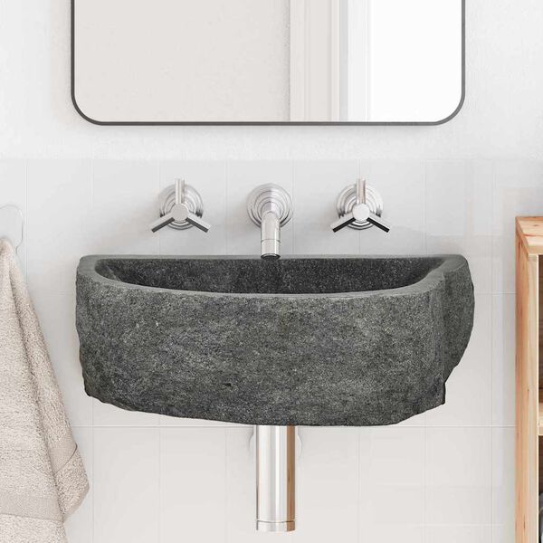 vidaXL Wall Hung Basin Gray (38-45) x (30-35) x 15 cm River stone