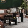 vidaXL Nesting Table Set of 3 Black Engineered wood Small Stackable