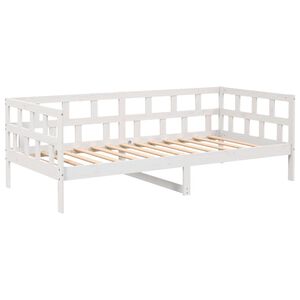 vidaXL Day Bed White Solid Pine Wood Twin