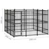 vidaXL Dog Kennel Black Powder-coated steel 89.1 ft&sup2; Durable