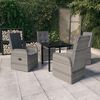 vidaXL Garden Dining Set Grey and Black
