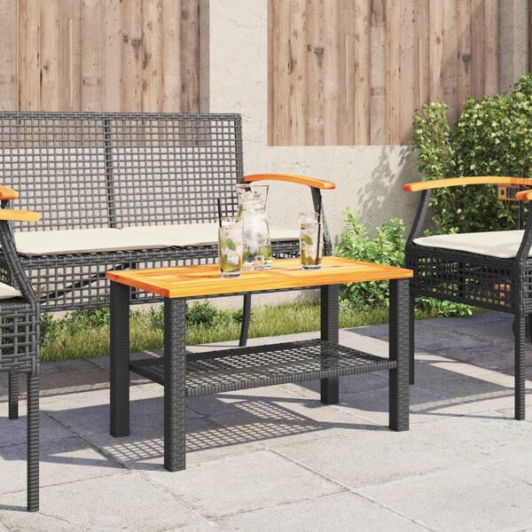 vidaXL Garden Table Black and Brown