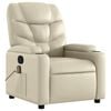 vidaXL Massage Recliner Chair Cream Faux leather, Metal, Plywood Medium