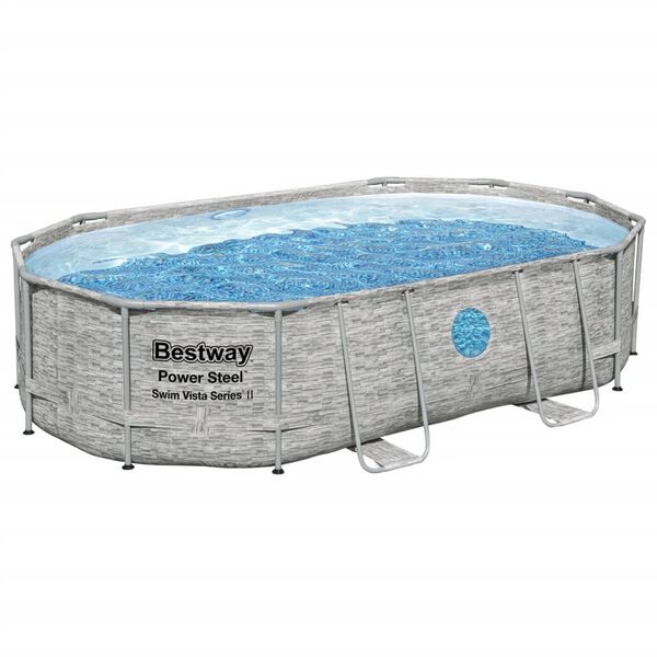 Bestway Swimming Pool Grey Rust-resistant steel frame Large