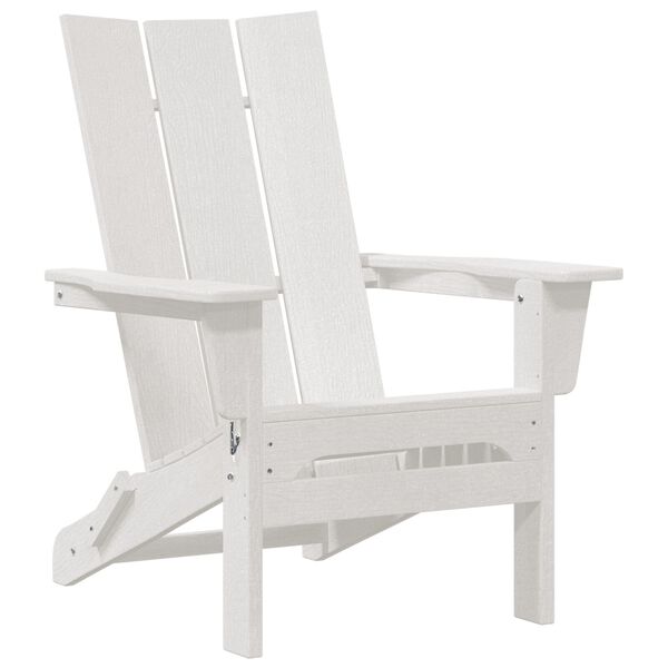 vidaXL Folding Adirondack Chair White 74.5 x 80.5 x 90cm HDPE