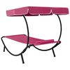 vidaXL Patio Lounge Bed with Canopy & Pillow Pink