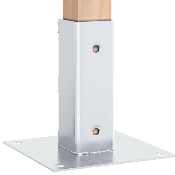 vidaXL Post Bases Square 12 pcs Silver 1.81x1.81" Galvanised Steel