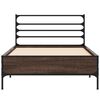 vidaXL Bed Frame Brown Oak Engineered wood, Metal Small Single Durable