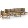 vidaXL Garden Lounge Set Taupe Bamboo Moderate Modular