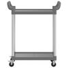 vidaXL 2-Tier Trolley Gray 31.9"x16.1"x36.2" Aluminum