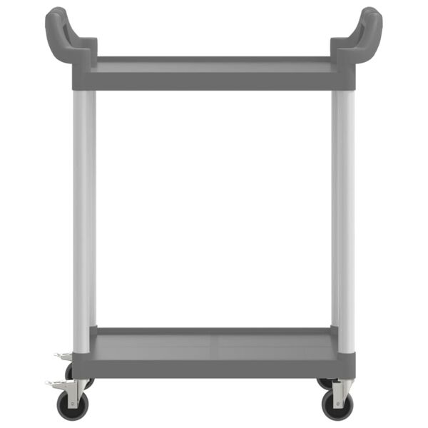 vidaXL 2-Tier Trolley Gray 31.9"x16.1"x36.2" Aluminum