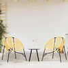 vidaXL Garden Chair Set Black and Yellow PE rattan and powder-coated steel