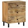 vidaXL Bedside Cabinet Natural Solid Mango Wood, Engineered Wood, Iron