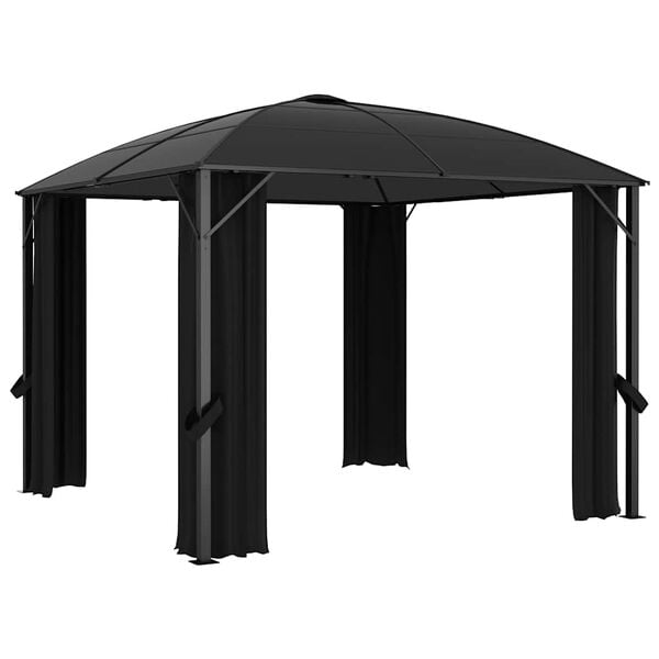 vidaXL Gazebo with Curtains 118.1x118.1x104.3" Anthracite