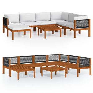 vidaXL Garden Lounge Set Cream Solid Acacia wood Medium Modular