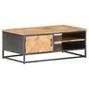vidaXL Coffee Table Natural Wood Solid Acacia wood, Powder-coated steel