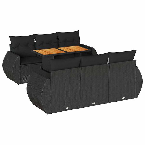 vidaXL Garden Sofa Set Black