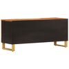 vidaXL TV Cabinet Brown and Black Solid mango wood, MDF, iron