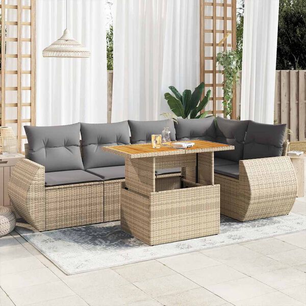 vidaXL Garden Sofa Set Beige and Light Grey