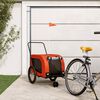 vidaXL Pet Bike Trailer Orange and Black Oxford Fabric, Iron, PVC Small