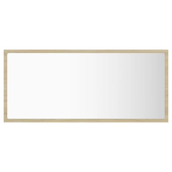vidaXL Mirror Sonoma oak Engineered wood, acrylic 35.4x3.3x14.6 in