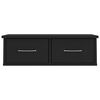 vidaXL Wall-mounted Drawer Shelf Black 23.6x10.2x7.3" Engineered Wood