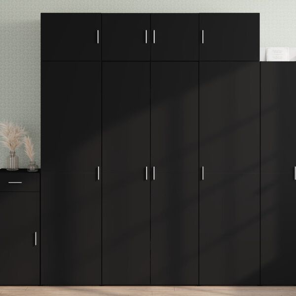 vidaXL Highboard Black 31.5"x16.7"x72.8" Engineered Wood