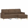 vidaXL 3-seater Sofa With Footstool Brown