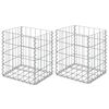 vidaXL Gabion Baskets 2 pcs Galvanized Steel 11.8"x11.8"x15.7"