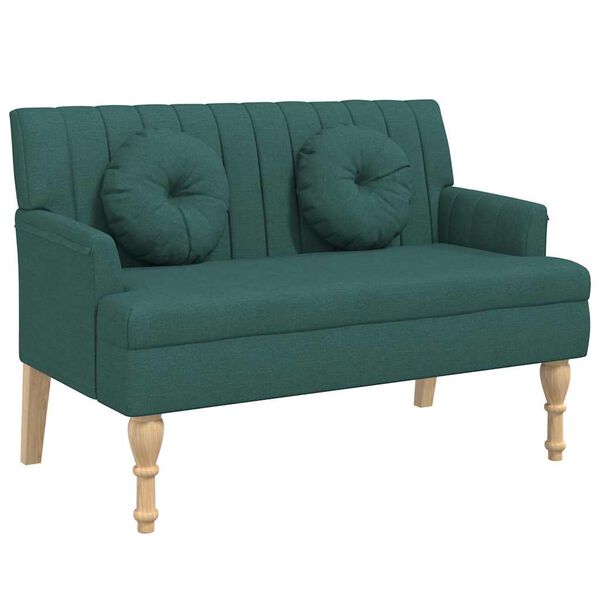 vidaXL Bench Dark Green Fabric (100% polyester) Medium Bench