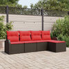 vidaXL Garden Sofa Set 5 pcs Brown Poly Rattan