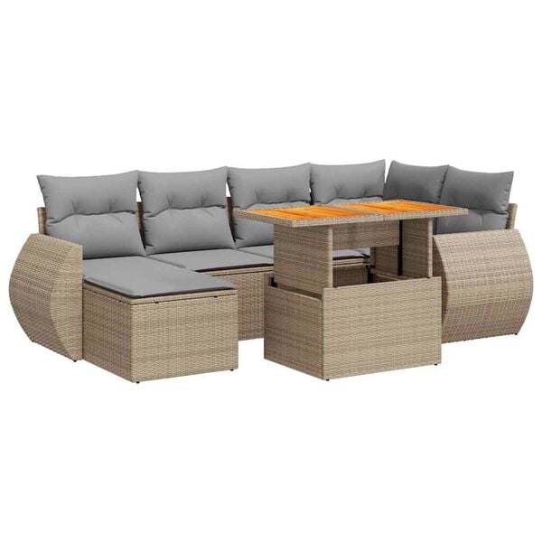 vidaXL Garden Sofa Set Beige