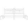 vidaXL Bed Frame White Steel Double Bed Frame Rectangular Industrial