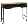 vidaXL Console Table Natural wood and black