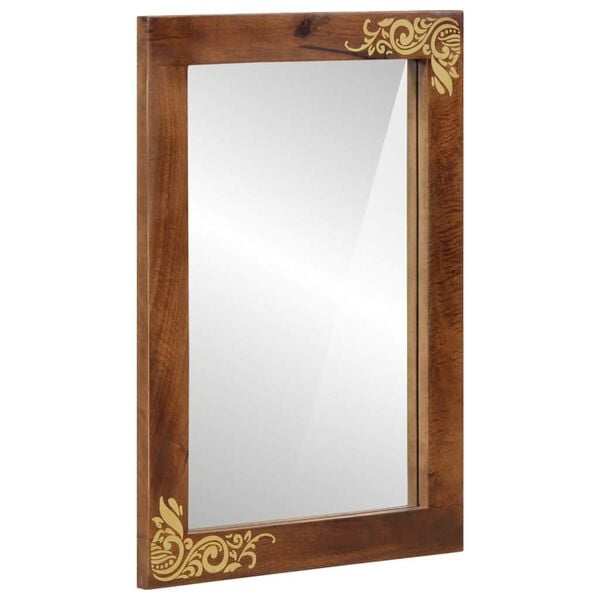 vidaXL Bathroom Mirror with Mirror Honey Brown 27.56 x 19.69 x 0.98 in