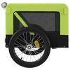 vidaXL Pet Bike Trailer Green, Black Oxford fabric, Iron, PVC Durable