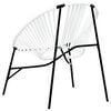 vidaXL Garden Egg Chair Black and White PE rattan, powder-coated steel