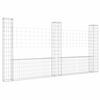 vidaXL U-shape Gabion Basket with 3 Posts Iron 102.4"x7.9"x59.1"