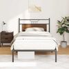 vidaXL Bed Frame Smoked Oak Engineered wood and steel Twin Bed Frame